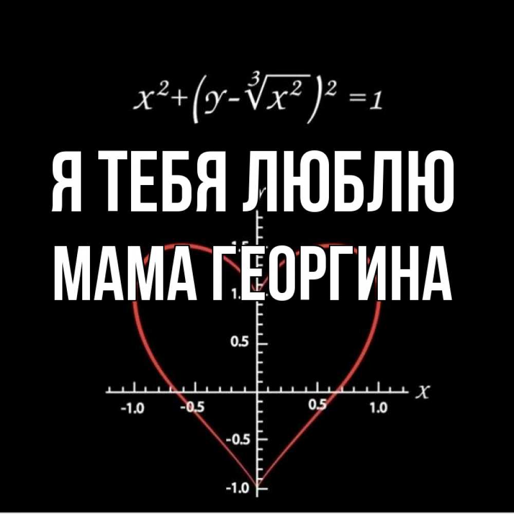 Открытка на каждый день с именем, Мама-Георгина Я тебя люблю сердечная формула Прикольная открытка с пожеланием онлайн скачать бесплатно 