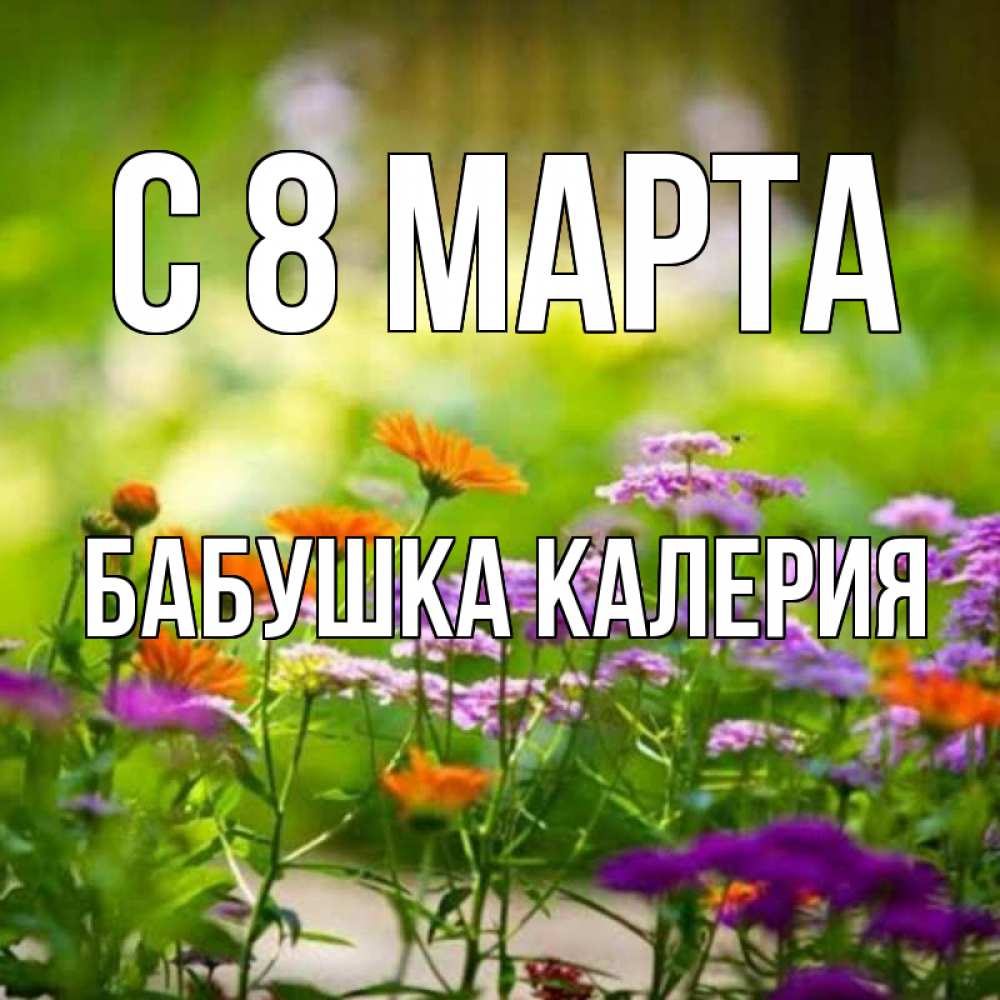 Открытка на каждый день с именем, Бабушка-Калерия С 8 МАРТА цветы Прикольная открытка с пожеланием онлайн скачать бесплатно 