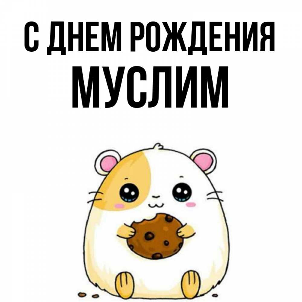 Открытка на каждый день с именем, МУСЛИМ С днем рождения с днюхой Прикольная открытка с пожеланием онлайн скачать бесплатно 