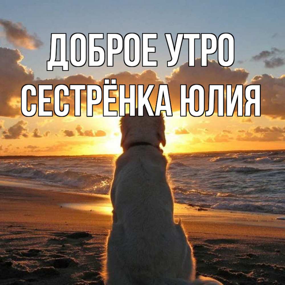 Открытка на каждый день с именем, Сестрёнка-Юлия Доброе утро восход солнца Прикольная открытка с пожеланием онлайн скачать бесплатно 