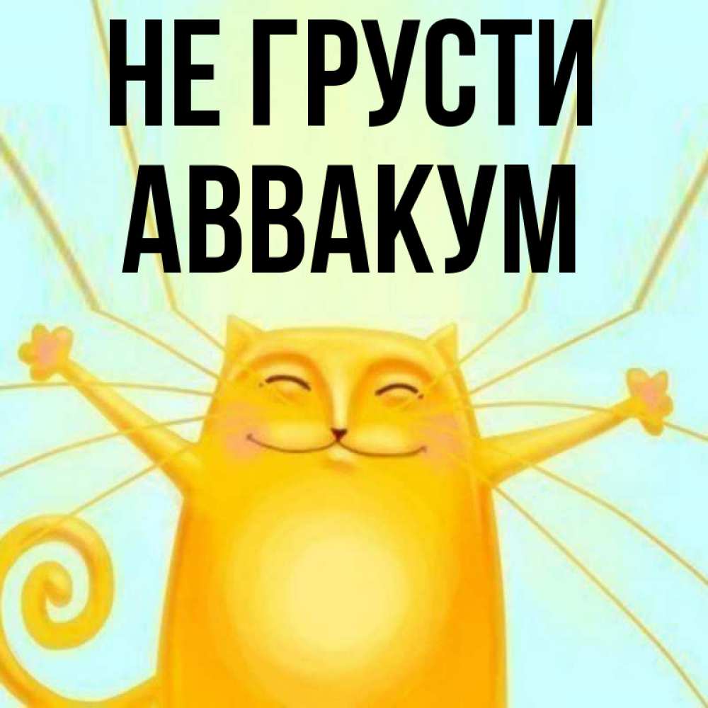 Открытка на каждый день с именем, Аввакум Не грусти обнимашки усатые Прикольная открытка с пожеланием онлайн скачать бесплатно 