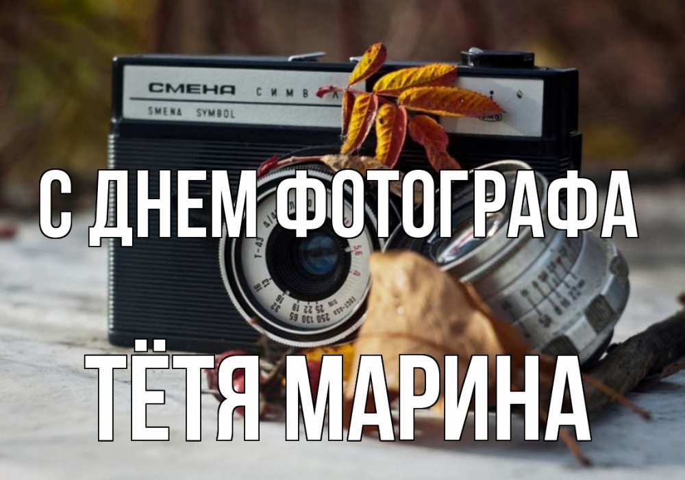 Открытка на каждый день с именем, Тётя-Марина С днем фотографа с днем фотографа Прикольная открытка с пожеланием онлайн скачать бесплатно 