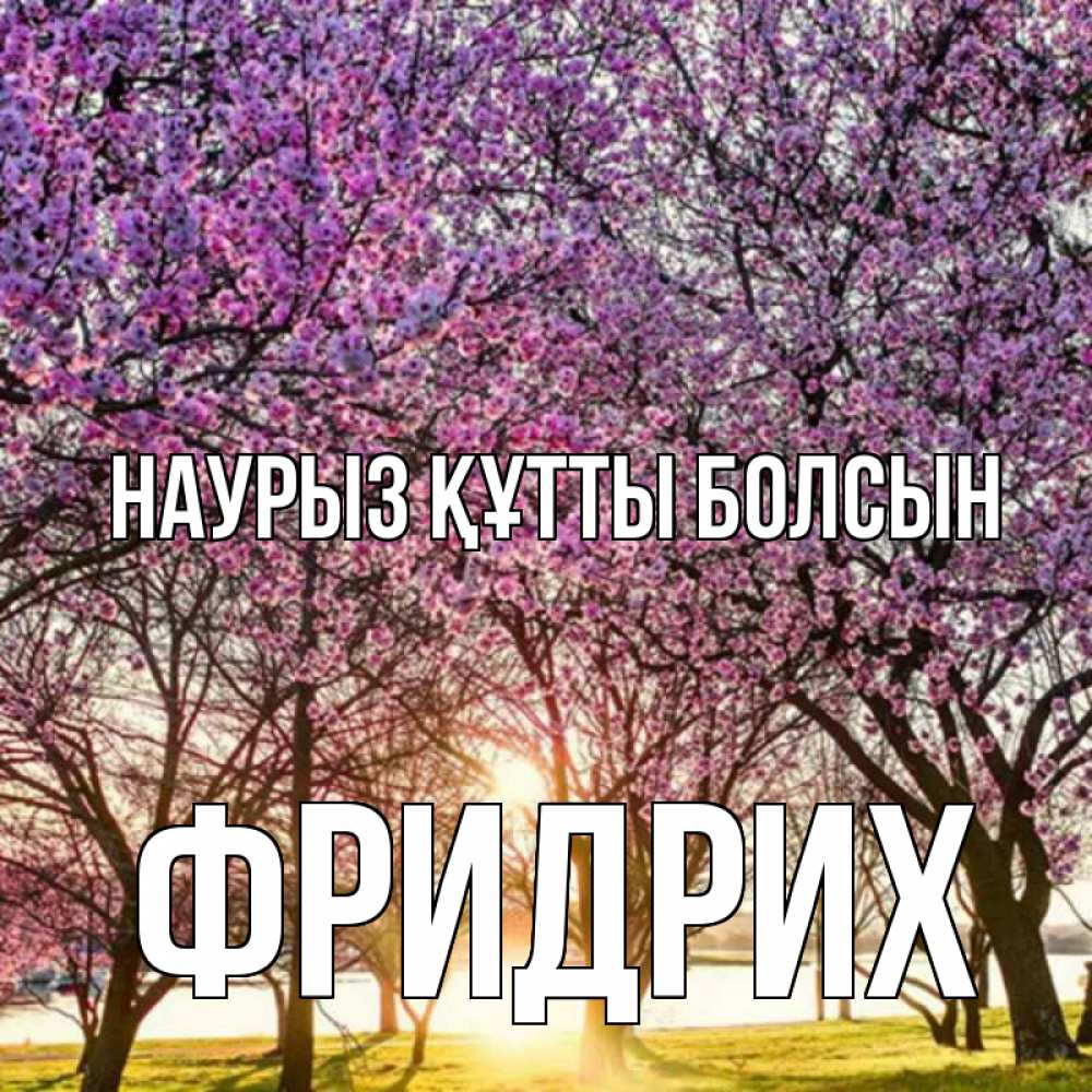 Открытка на каждый день с именем, Фридрих Наурыз құтты болсын наурыз Прикольная открытка с пожеланием онлайн скачать бесплатно 