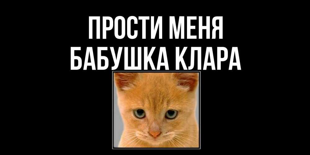 Открытка на каждый день с именем, Бабушка-Клара Прости меня рыжий грустный кот просит прощения Прикольная открытка с пожеланием онлайн скачать бесплатно 