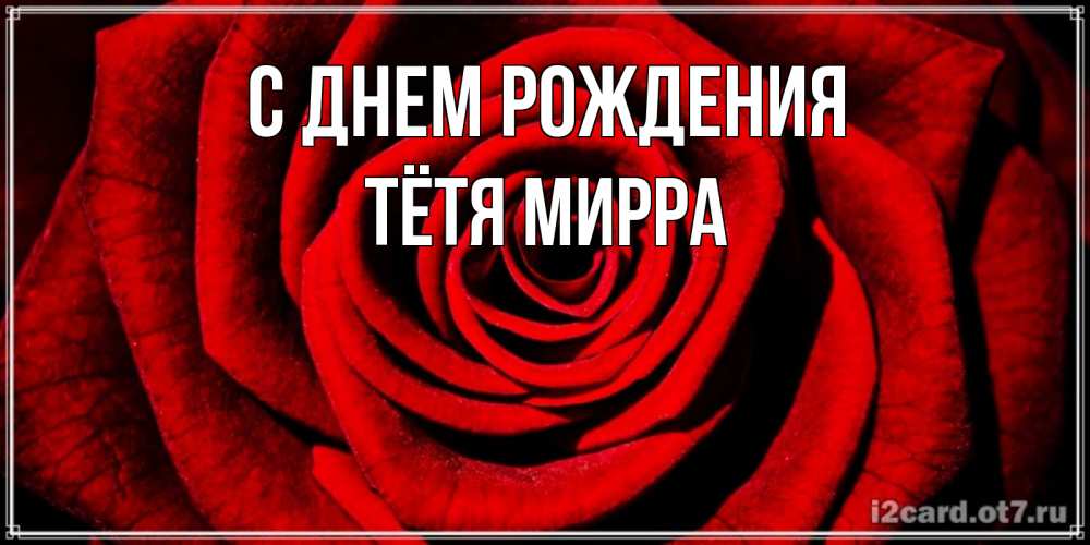 Открытка на каждый день с именем, Тётя-Мирра С днем рождения алая роза Прикольная открытка с пожеланием онлайн скачать бесплатно 
