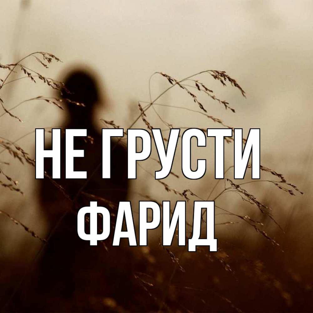 Открытка на каждый день с именем, Фарид Не грусти грусть Прикольная открытка с пожеланием онлайн скачать бесплатно 