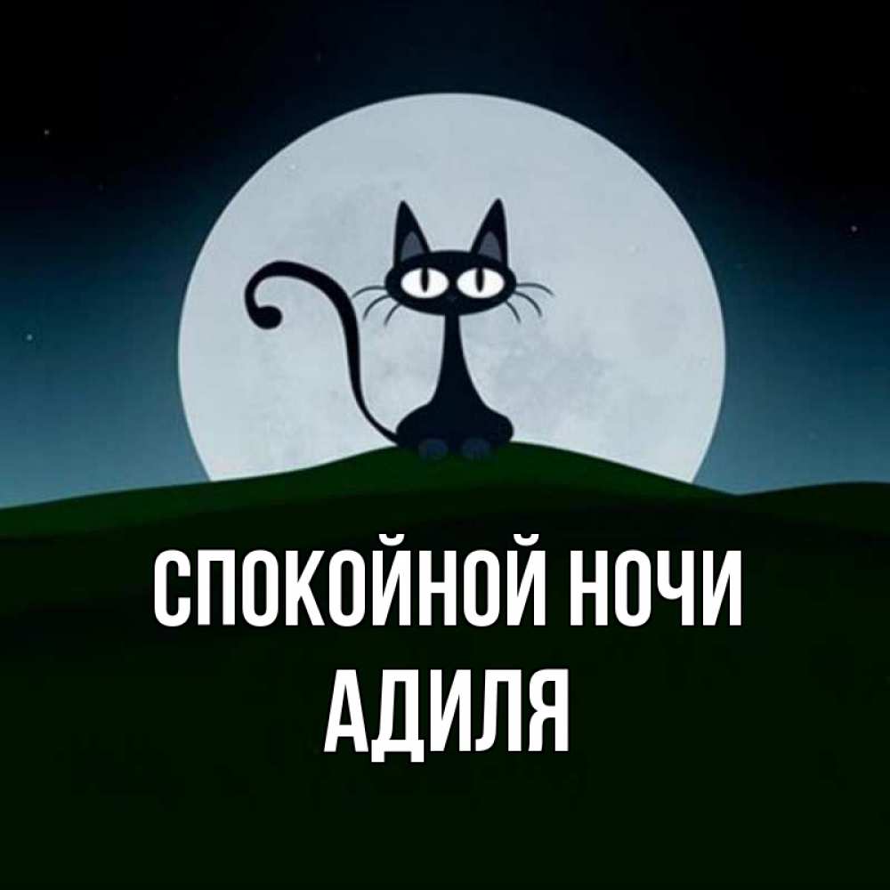 Открытка на каждый день с именем, Адиля Спокойной ночи хорошо выспаться ночью и без кошмаров Прикольная открытка с пожеланием онлайн скачать бесплатно 