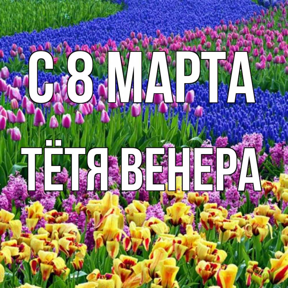 Открытка на каждый день с именем, Тётя-Венера С 8 марта цветы Прикольная открытка с пожеланием онлайн скачать бесплатно 