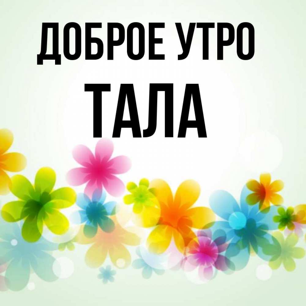 Открытка на каждый день с именем, Тала Доброе утро позитивные цветочки Прикольная открытка с пожеланием онлайн скачать бесплатно 