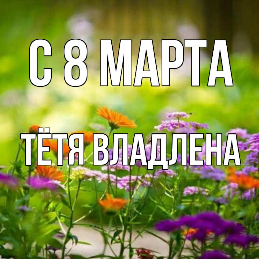 Открытка на каждый день с именем, Тётя-Владлена С 8 МАРТА цветы Прикольная открытка с пожеланием онлайн скачать бесплатно 