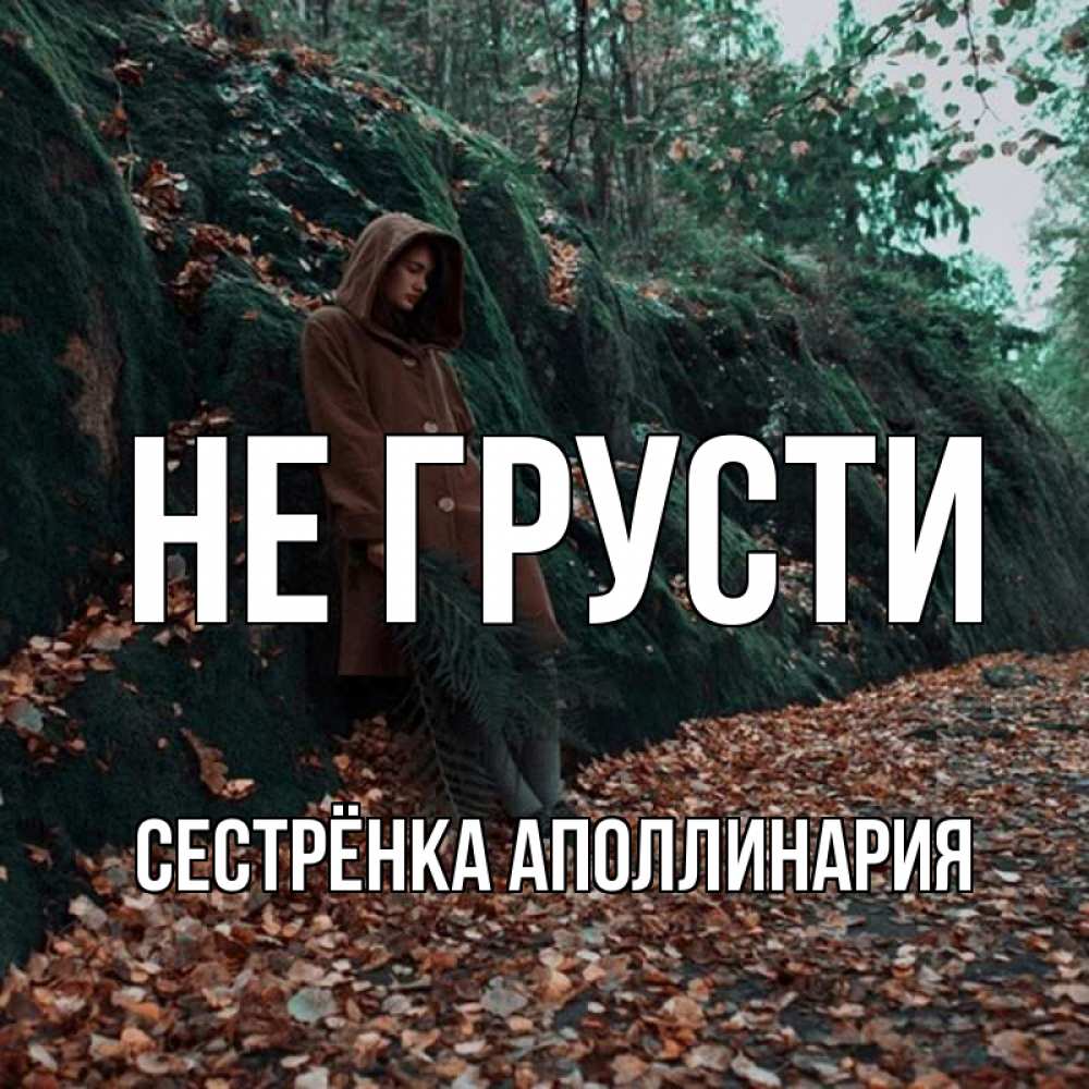 Открытка на каждый день с именем, Сестрёнка-Аполлинария Не грусти осенний лес Прикольная открытка с пожеланием онлайн скачать бесплатно 