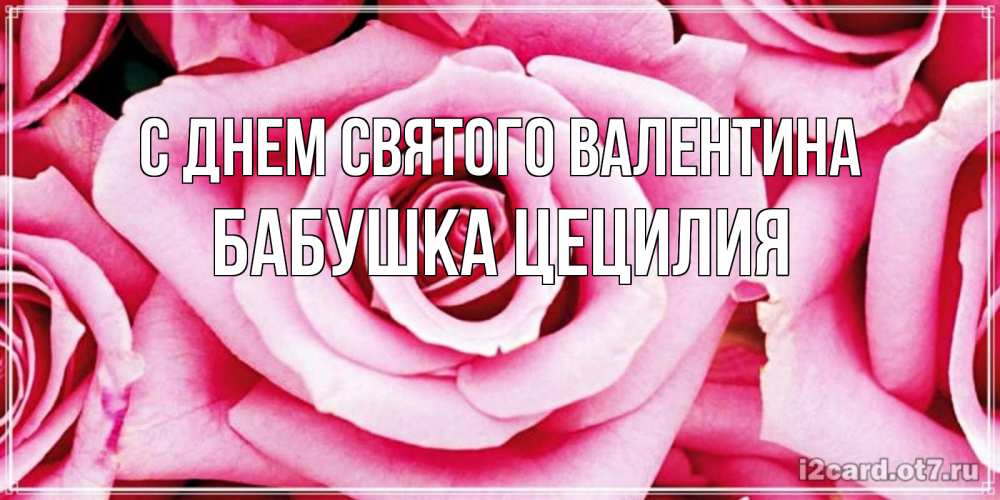 Открытка на каждый день с именем, Бабушка-Цецилия С днем Святого Валентина роза розовая на день Святого Валентина Прикольная открытка с пожеланием онлайн скачать бесплатно 