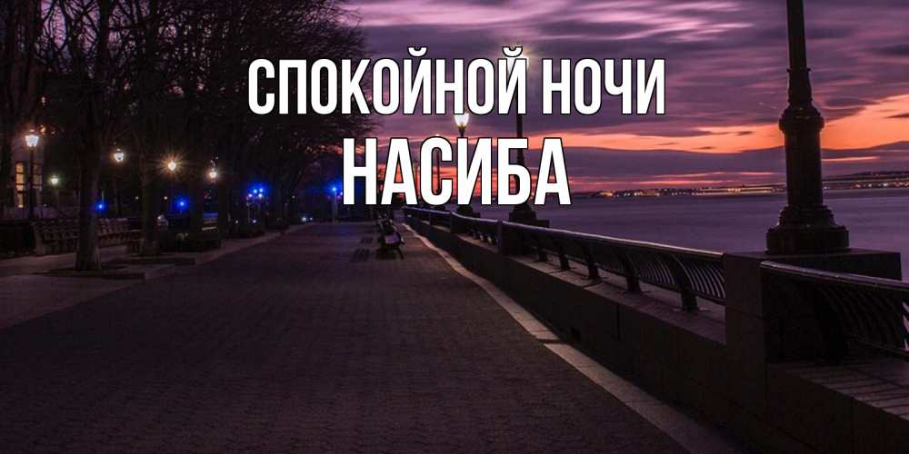 Открытка на каждый день с именем, Насиба Спокойной ночи фонари на фоне реки Прикольная открытка с пожеланием онлайн скачать бесплатно 