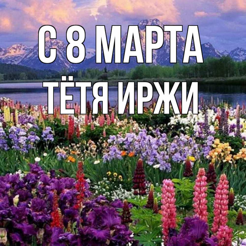 Открытка на каждый день с именем, Тётя-Иржи С 8 МАРТА международный женский день Прикольная открытка с пожеланием онлайн скачать бесплатно 
