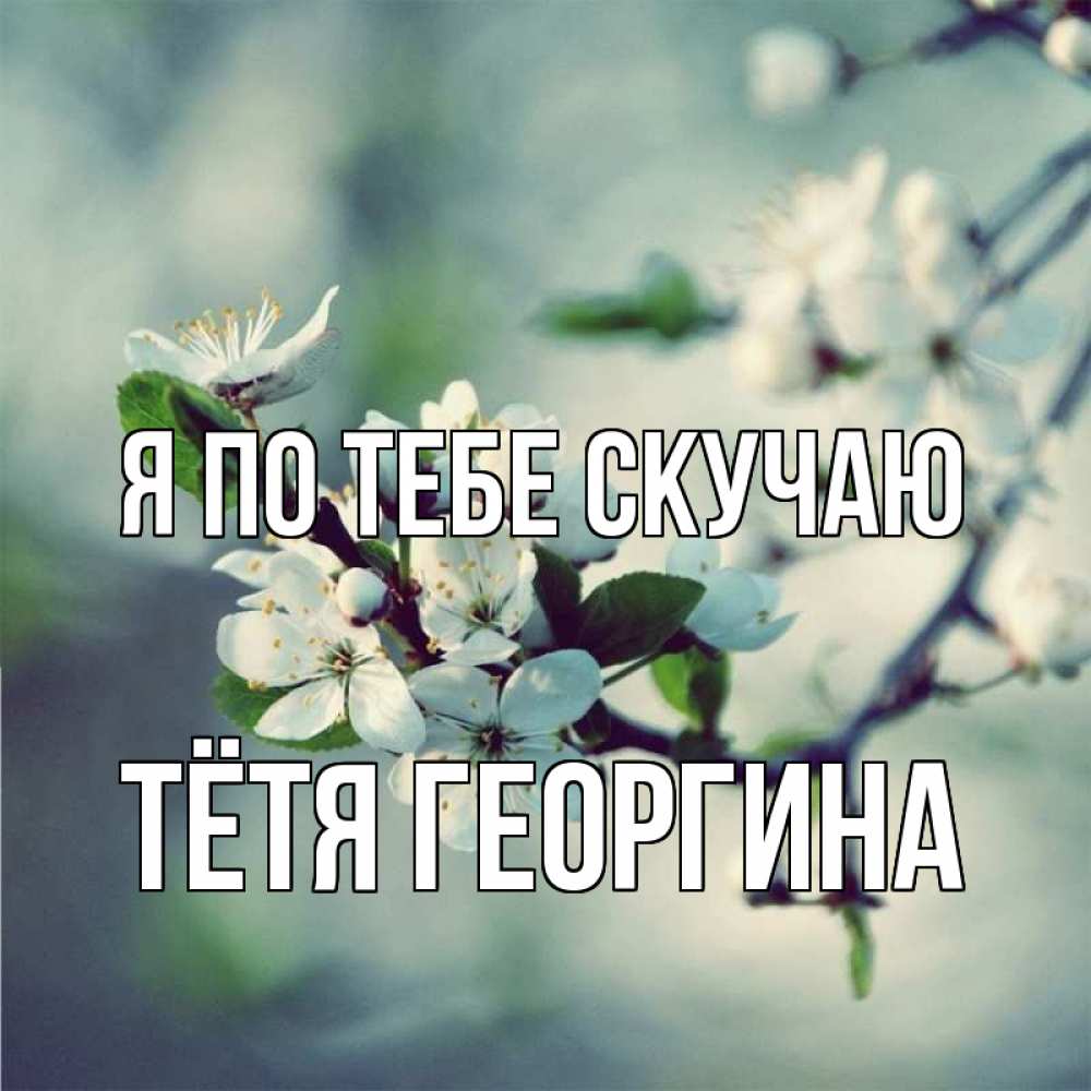 Открытка на каждый день с именем, Тётя-Георгина Я по тебе скучаю весна Прикольная открытка с пожеланием онлайн скачать бесплатно 