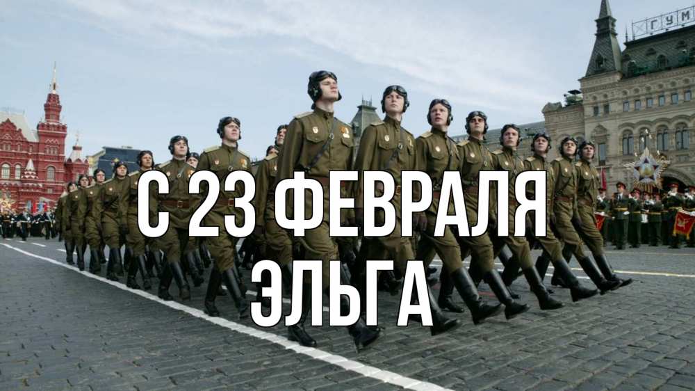 Открытка на каждый день с именем, Эльга С 23 февраля 23 февраля Прикольная открытка с пожеланием онлайн скачать бесплатно 