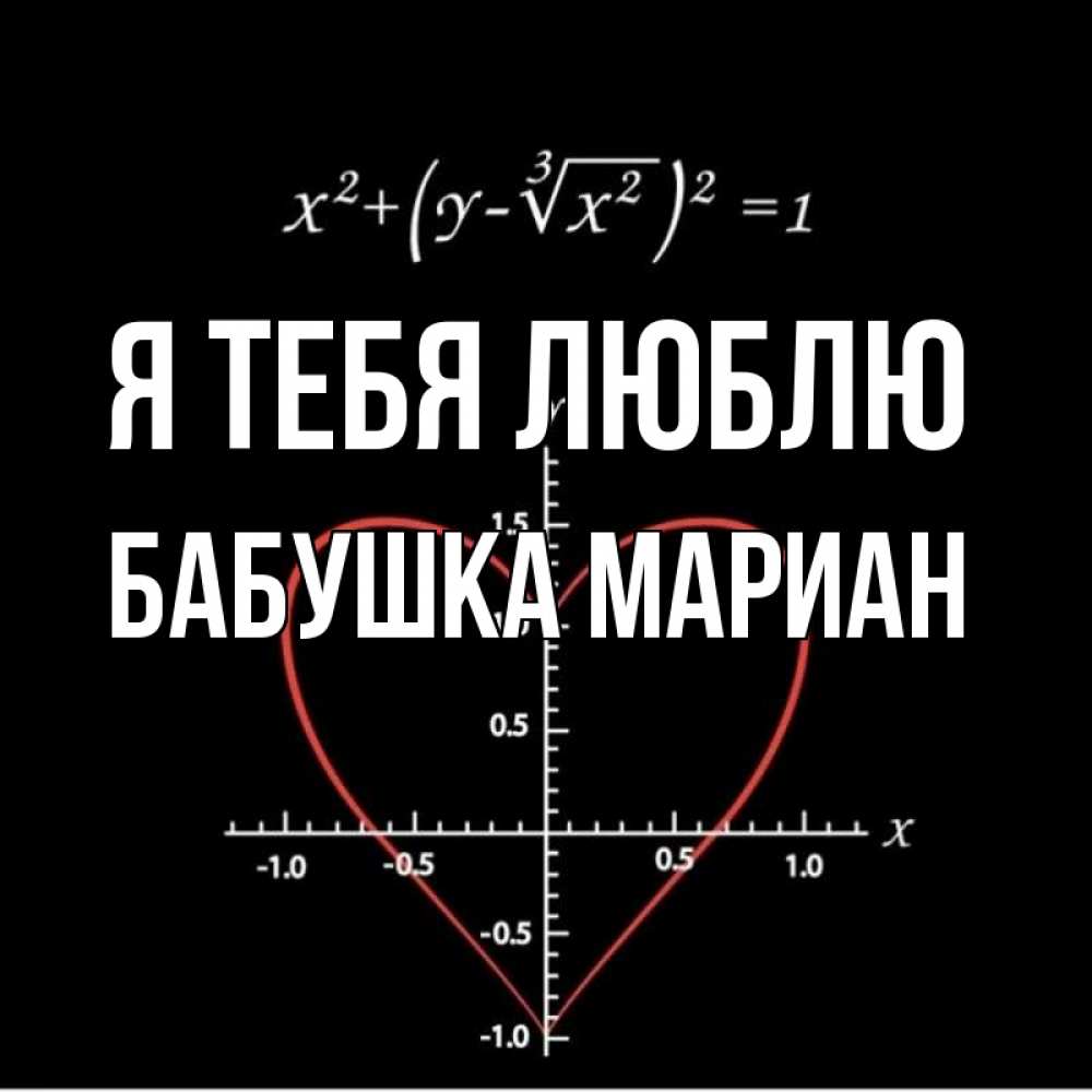 Открытка на каждый день с именем, Бабушка-Мариан Я тебя люблю сердечная формула Прикольная открытка с пожеланием онлайн скачать бесплатно 