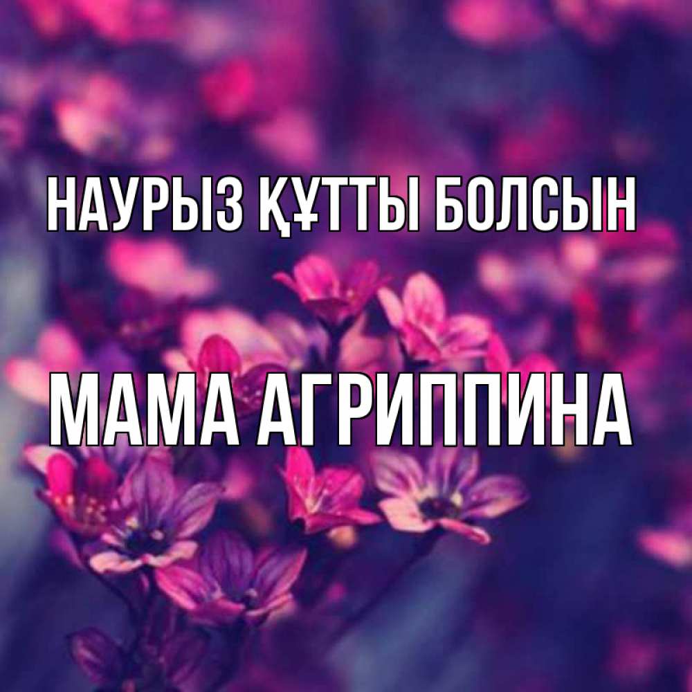 Открытка на каждый день с именем, Мама-Агриппина Наурыз құтты болсын небольшие цветы 1 Прикольная открытка с пожеланием онлайн скачать бесплатно 
