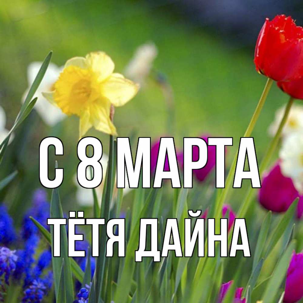 Открытка на каждый день с именем, Тётя-Дайна С 8 МАРТА международный женский день 3 Прикольная открытка с пожеланием онлайн скачать бесплатно 