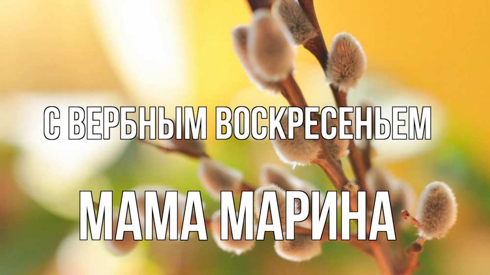 Открытка на каждый день с именем, Мама-Марина С вербным воскресеньем верба 1 Прикольная открытка с пожеланием онлайн скачать бесплатно 