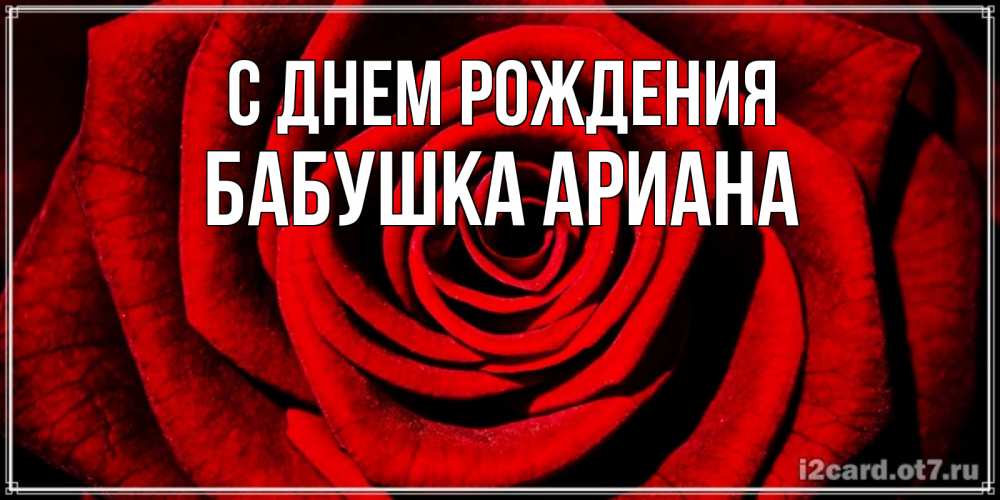 Открытка на каждый день с именем, Бабушка-Ариана С днем рождения алая роза Прикольная открытка с пожеланием онлайн скачать бесплатно 