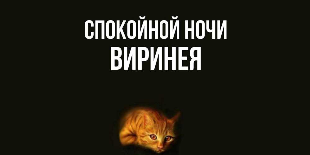 Открытка на каждый день с именем, Виринея Спокойной ночи кот Прикольная открытка с пожеланием онлайн скачать бесплатно 