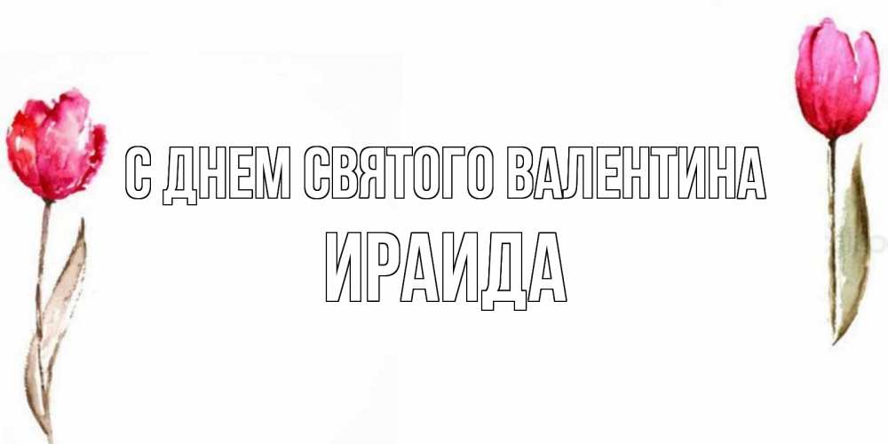 Открытка на каждый день с именем, Ираида С днем Святого Валентина Открытки на день всех влюбленных с тюльпанами акварелью Прикольная открытка с пожеланием онлайн скачать бесплатно 