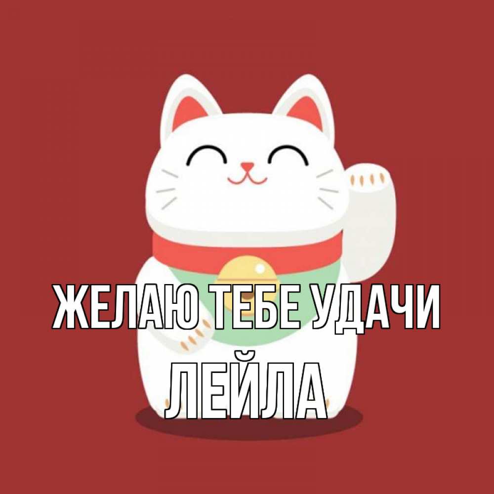 Открытка на каждый день с именем, Лейла Желаю тебе удачи игрушка Прикольная открытка с пожеланием онлайн скачать бесплатно 