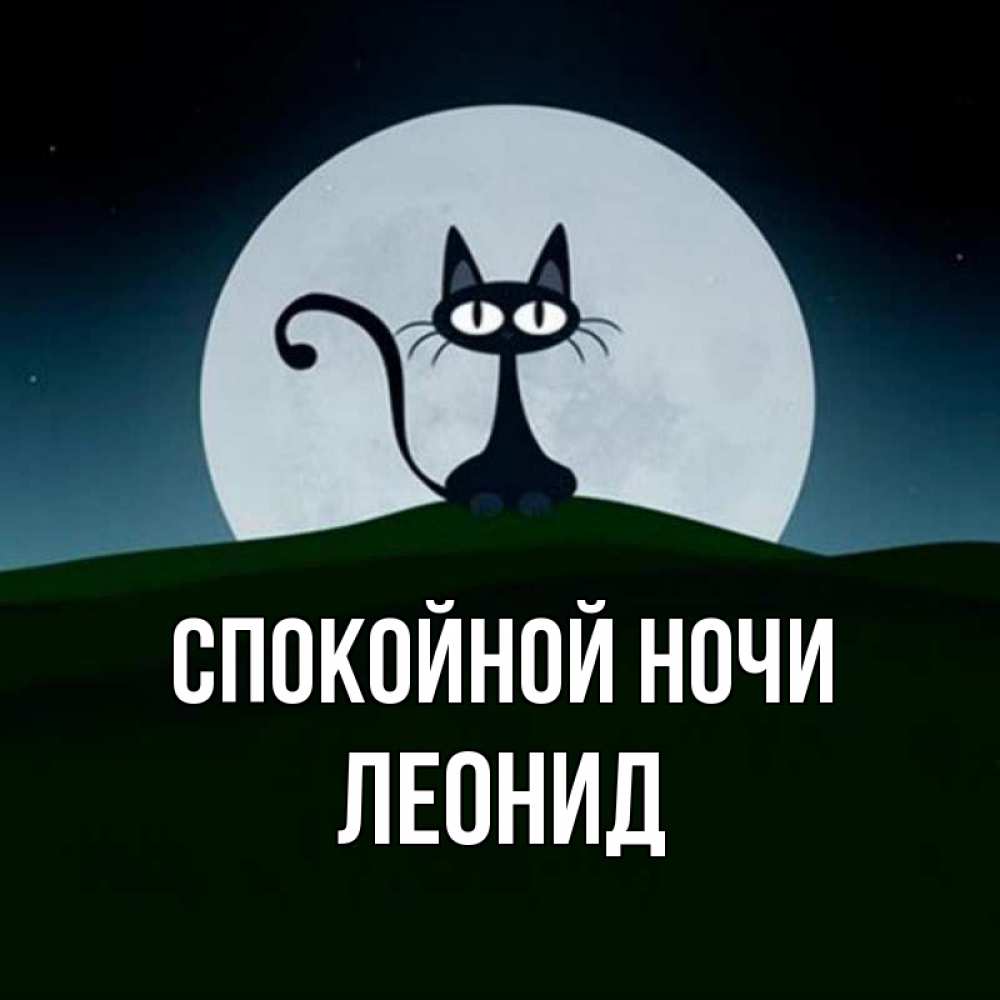 Открытка на каждый день с именем, Леонид Спокойной ночи хорошо выспаться ночью и без кошмаров Прикольная открытка с пожеланием онлайн скачать бесплатно 