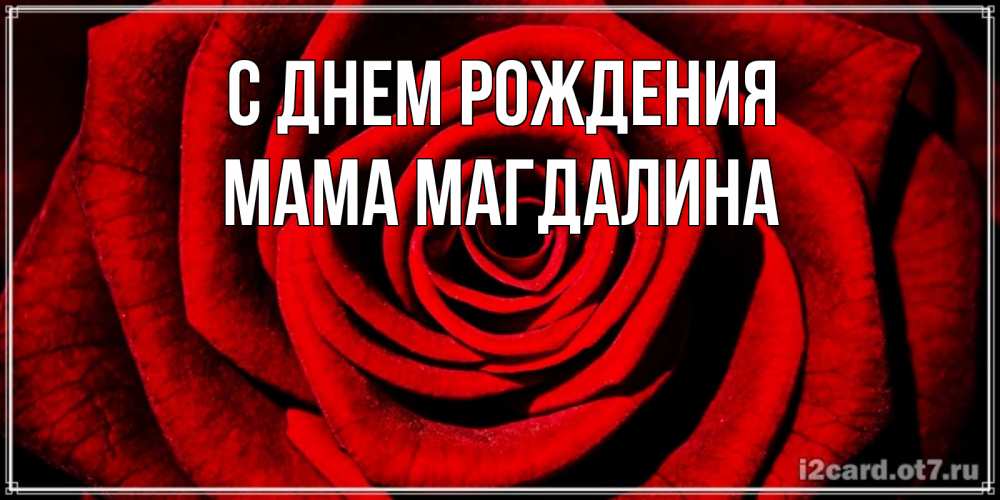 Открытка на каждый день с именем, Мама-Магдалина С днем рождения алая роза Прикольная открытка с пожеланием онлайн скачать бесплатно 