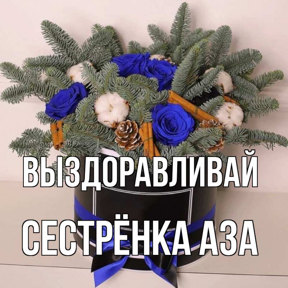 Открытка на каждый день с именем, Сестрёнка-Аза Выздоравливай короче кто то загрузил эти шишки Прикольная открытка с пожеланием онлайн скачать бесплатно 