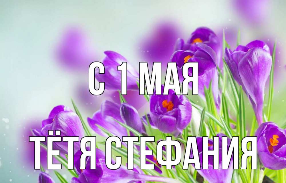 Открытка на каждый день с именем, Тётя-Стефания С 1 мая 1 мая Прикольная открытка с пожеланием онлайн скачать бесплатно 