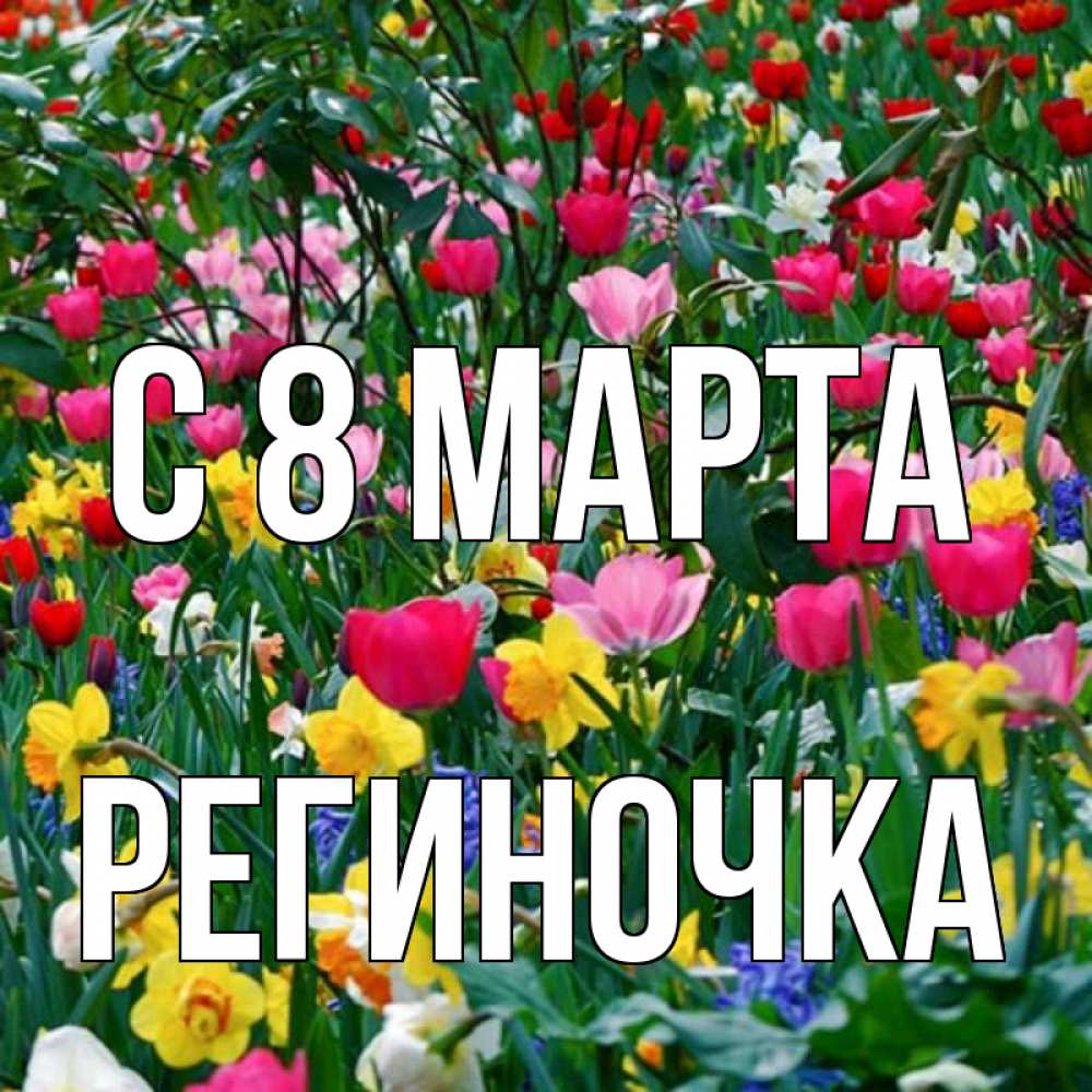 Открытка на каждый день с именем, Региночка С 8 марта с международным женским днем поздравления для женщины Прикольная открытка с пожеланием онлайн скачать бесплатно 