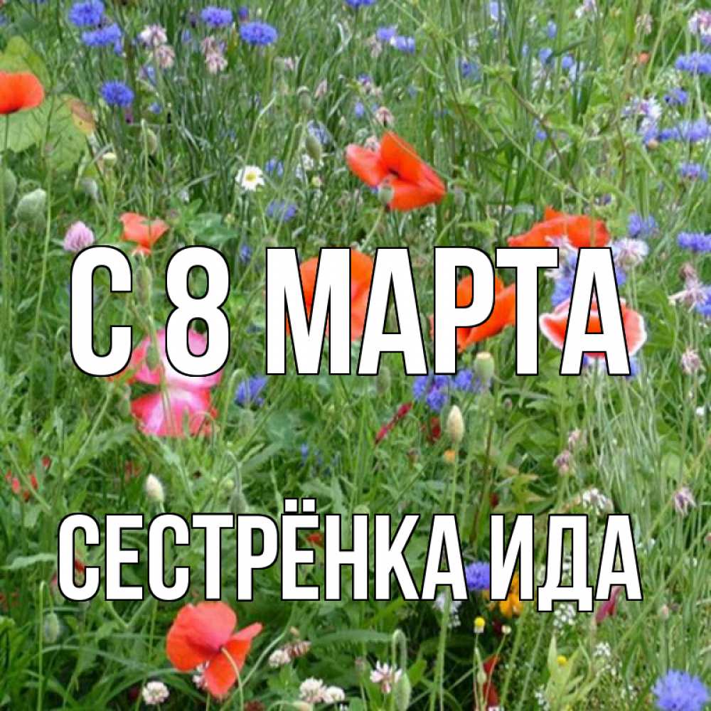 Открытка на каждый день с именем, Сестрёнка-Ида С 8 МАРТА международный женский день 4 Прикольная открытка с пожеланием онлайн скачать бесплатно 