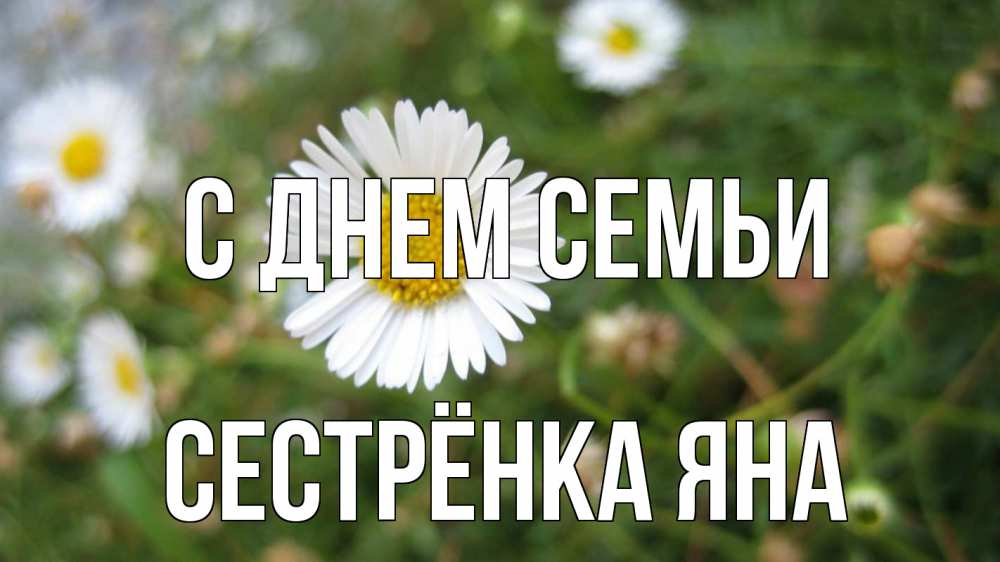 Открытка на каждый день с именем, Сестрёнка-Яна С днем семьи с днем семьи Прикольная открытка с пожеланием онлайн скачать бесплатно 