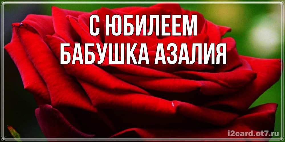 Открытка на каждый день с именем, Бабушка-Азалия С юбилеем розочка очень красивая Прикольная открытка с пожеланием онлайн скачать бесплатно 