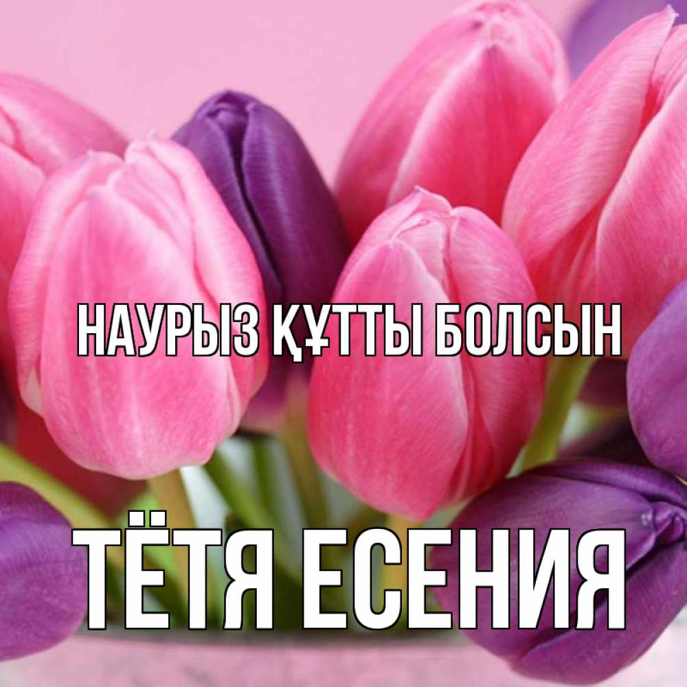 Открытка на каждый день с именем, Тётя-Есения Наурыз құтты болсын маме 1 Прикольная открытка с пожеланием онлайн скачать бесплатно 