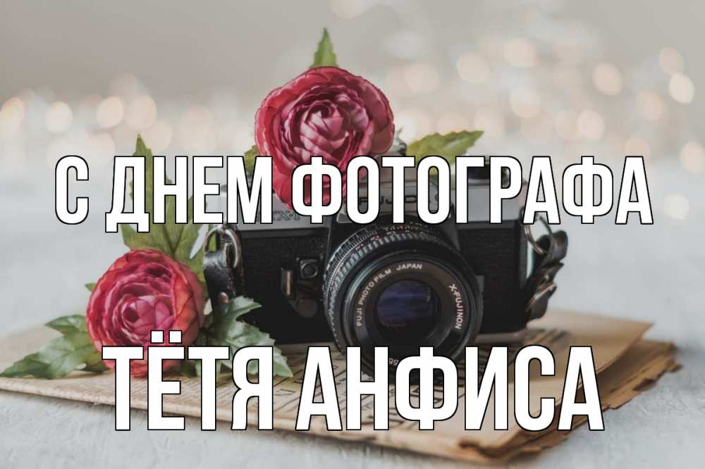 Открытка на каждый день с именем, Тётя-Анфиса С днем фотографа с днем фотографа Прикольная открытка с пожеланием онлайн скачать бесплатно 