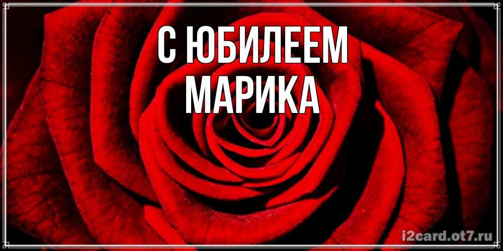 Открытка на каждый день с именем, Марика С юбилеем алая роза Прикольная открытка с пожеланием онлайн скачать бесплатно 