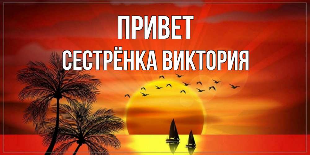 Открытка на каждый день с именем, Сестрёнка-Виктория Привет привет Прикольная открытка с пожеланием онлайн скачать бесплатно 