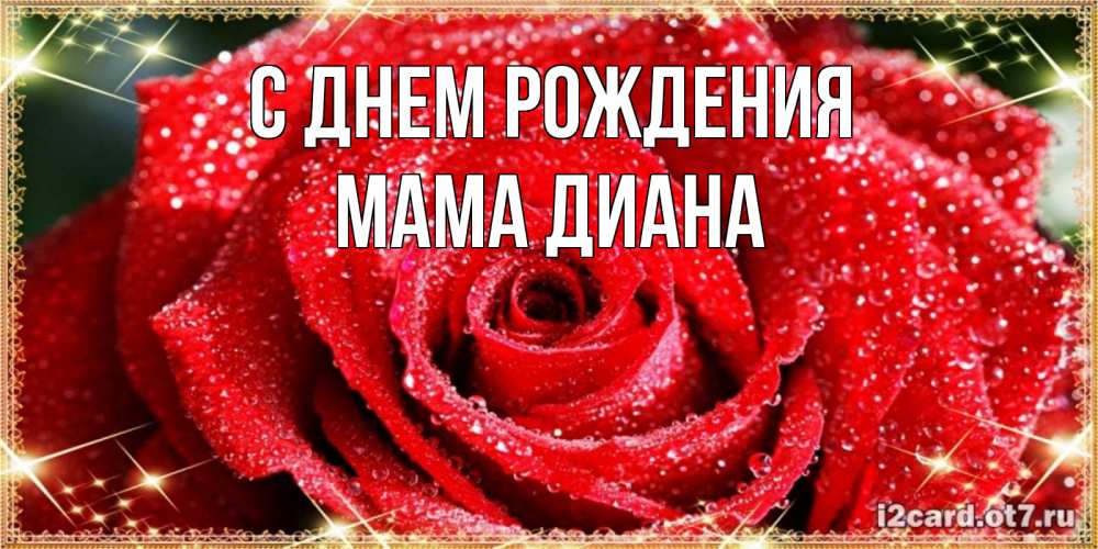 Открытка на каждый день с именем, Мама-Диана С днем рождения роса и роза. открытка с красивой розой Прикольная открытка с пожеланием онлайн скачать бесплатно 