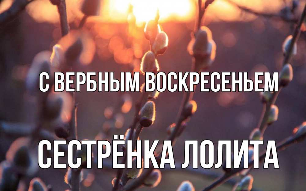 Открытка на каждый день с именем, Сестрёнка-Лолита С вербным воскресеньем верба Прикольная открытка с пожеланием онлайн скачать бесплатно 