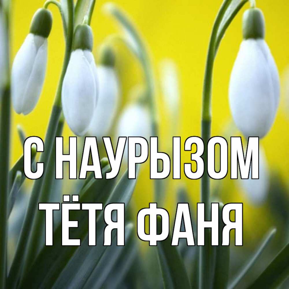Открытка на каждый день с именем, Тётя-Фаня С наурызом весенние цветы Прикольная открытка с пожеланием онлайн скачать бесплатно 
