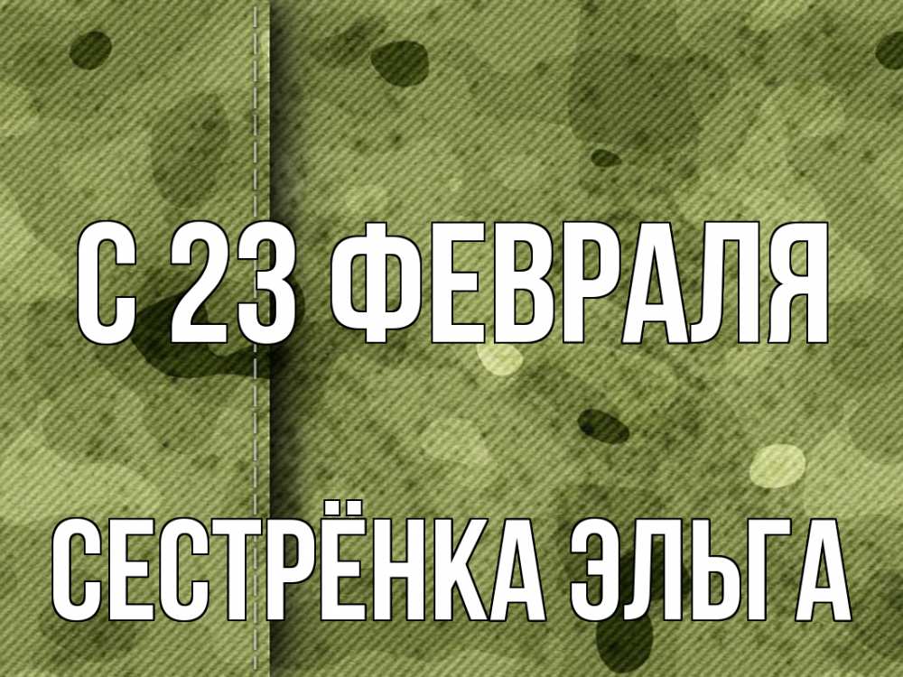 Открытка на каждый день с именем, Сестрёнка-Эльга С 23 февраля 23 февраля Прикольная открытка с пожеланием онлайн скачать бесплатно 