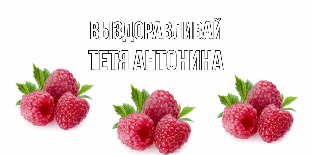 Открытка на каждый день с именем, Тётя-Антонина Выздоравливай малиновая открыта с пожеланием о выздоровлении Прикольная открытка с пожеланием онлайн скачать бесплатно 