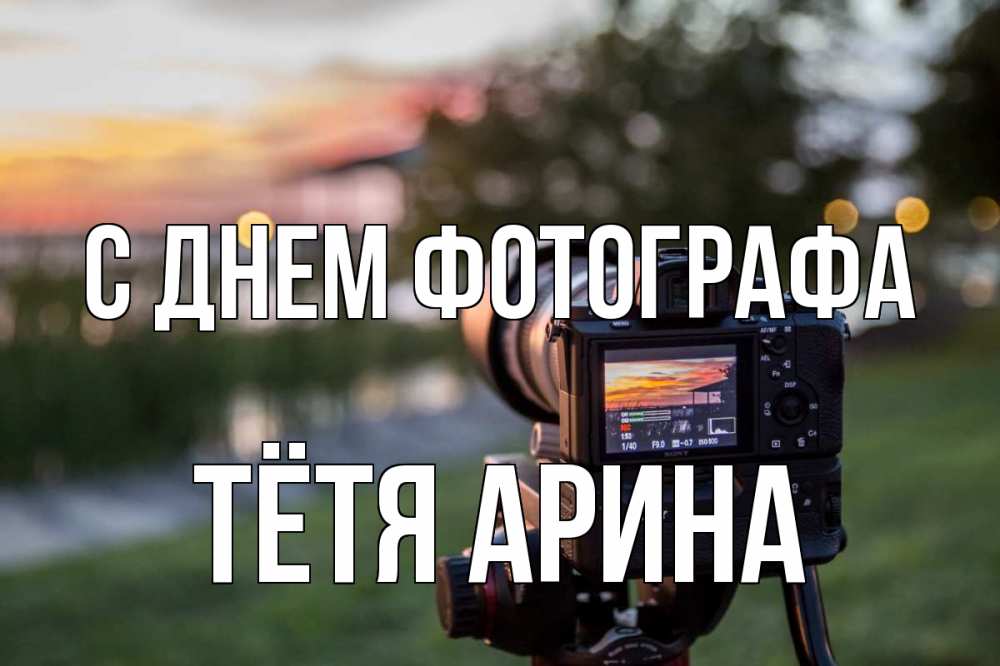 Открытка на каждый день с именем, Тётя-Арина С днем фотографа с днем фотографа Прикольная открытка с пожеланием онлайн скачать бесплатно 