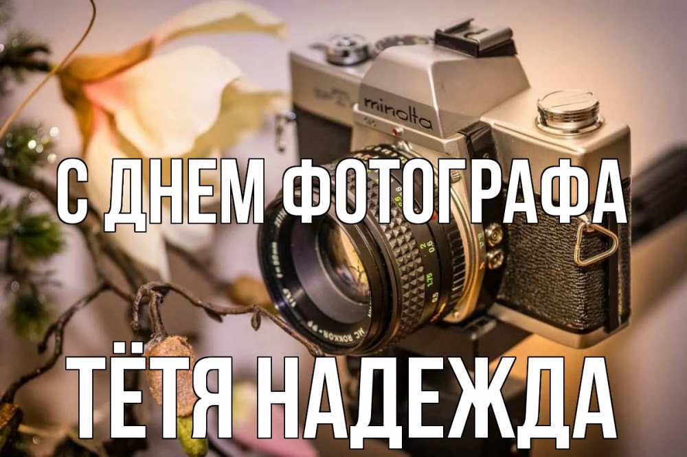 Открытка на каждый день с именем, Тётя-Надежда С днем фотографа с днем фотографа 1 Прикольная открытка с пожеланием онлайн скачать бесплатно 