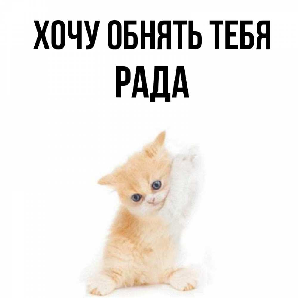 Открытка на каждый день с именем, Рада Хочу обнять тебя я хочу очень скорее обнимаешек Прикольная открытка с пожеланием онлайн скачать бесплатно 