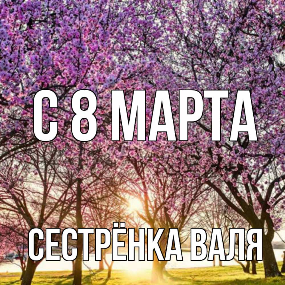 Открытка на каждый день с именем, Сестрёнка-Валя С 8 марта международный женский день Прикольная открытка с пожеланием онлайн скачать бесплатно 