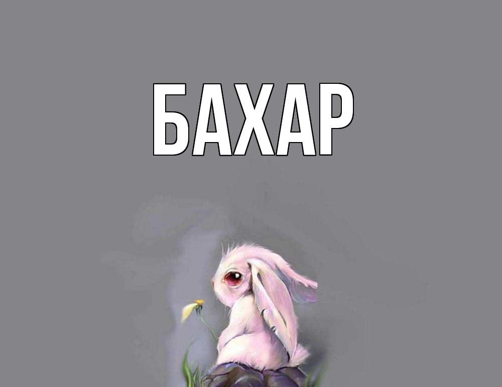 Открытка на каждый день с именем, Бахар Главная заяц Прикольная открытка с пожеланием онлайн скачать бесплатно 
